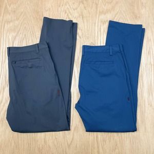 LOT x2 Mens RHONE Commuter Stretch Tech Pant Blue Gray 34 x 32 Straight